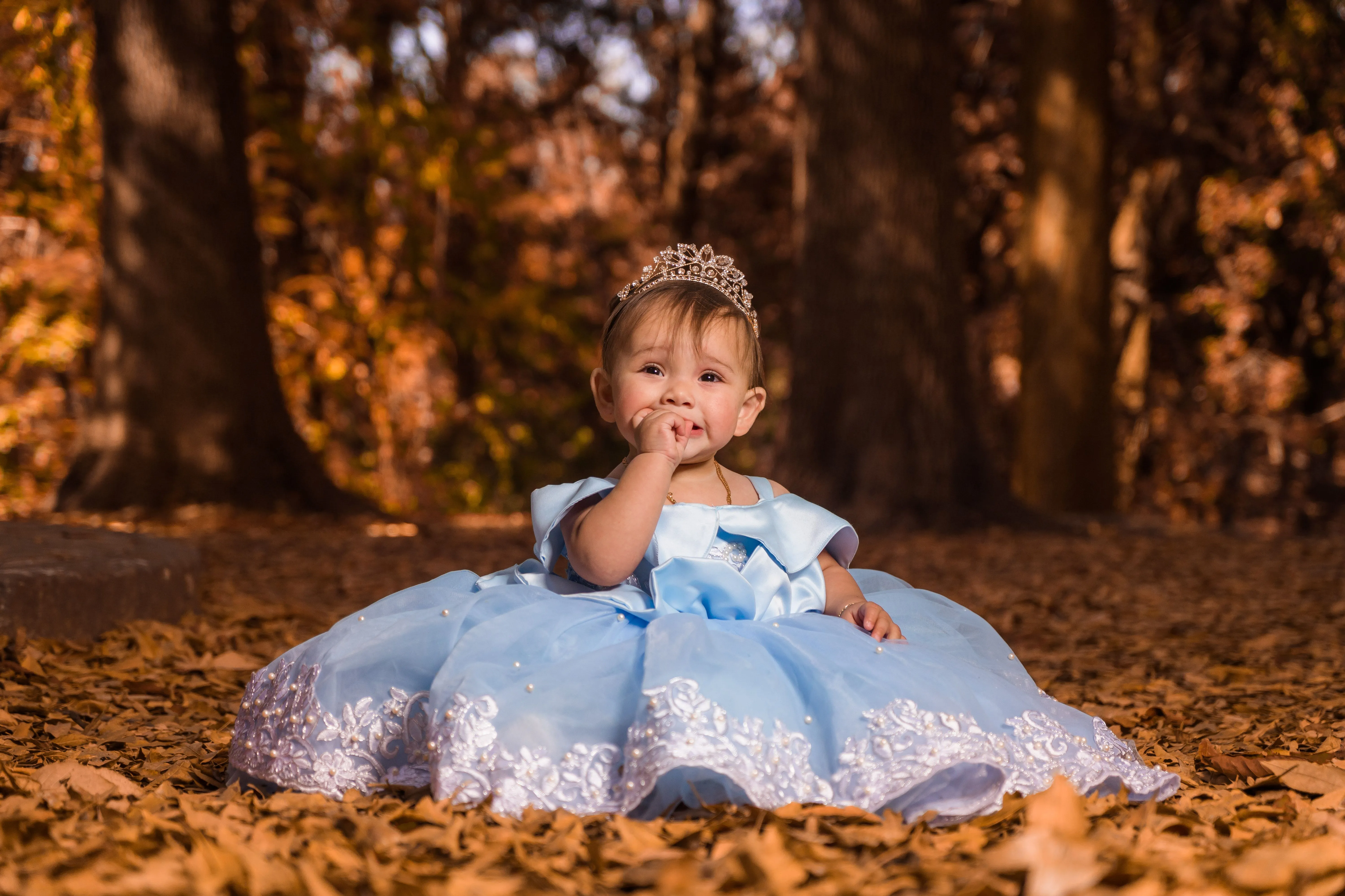 Celine in her princess gown